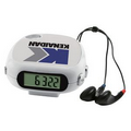 Sleek Pedometer w/ FM Scanner Radio